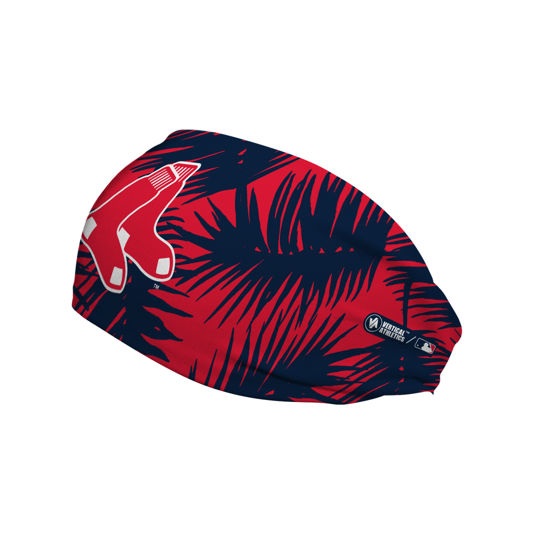 MLB licensed Boston Red Sox cooling headband with big palm cap logo. Made in the USA, Vertical Athletics brand. 