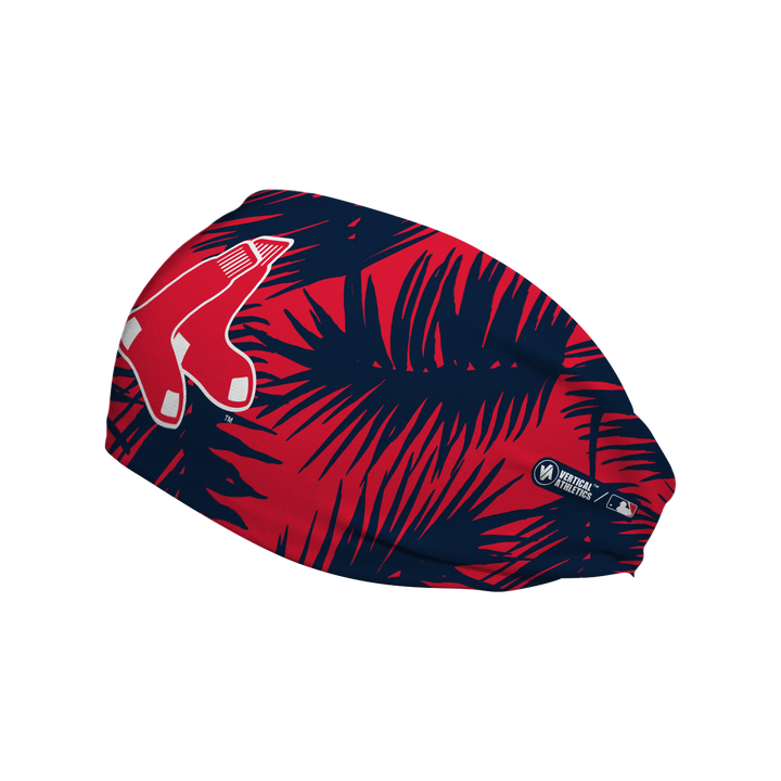 MLB licensed Boston Red Sox cooling headband with big palm cap logo. Made in the USA, Vertical Athletics brand. 