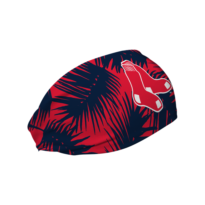 MLB licensed Boston Red Sox cooling headband with big palm cap logo. Made in the USA, Vertical Athletics brand. 