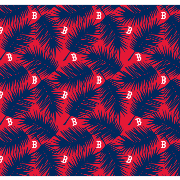MLB Boston Red Sox cooling sun scarf, Big Palm with repeating cap logo. Made in the USA. Vertical Athletics Brand.