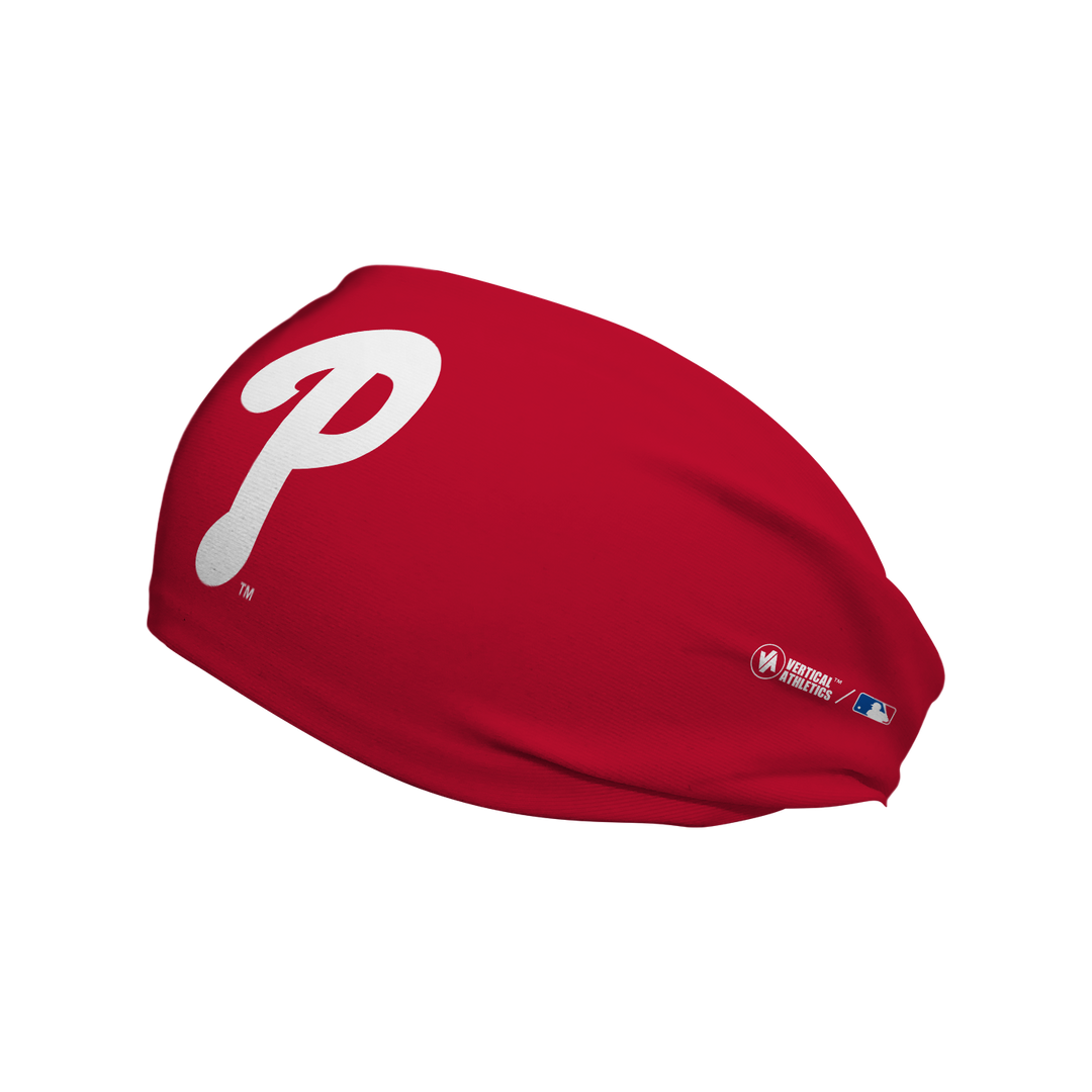 MLB Philadelphia Phillies cooling headband with Red Cap Logo. Made in USA, Vertical Athletics brand.