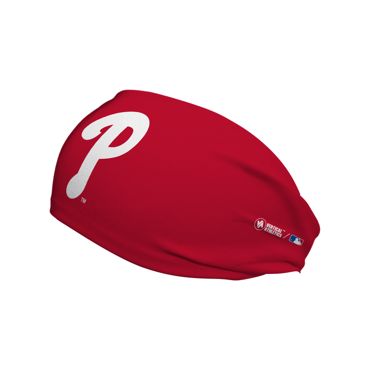 MLB Philadelphia Phillies cooling headband with Red Cap Logo. Made in USA, Vertical Athletics brand.