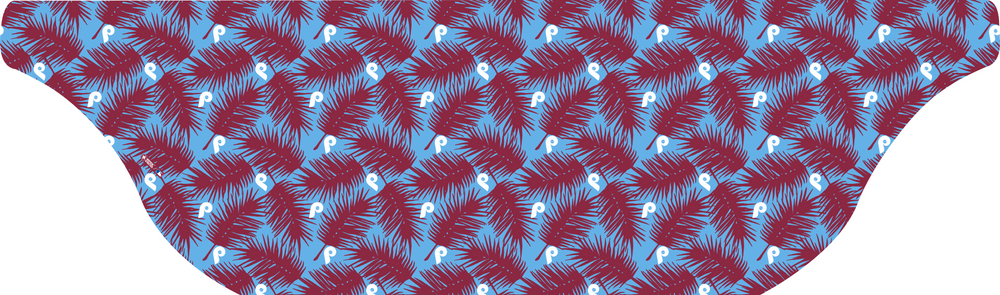 MLB Philadelphia Phillies cooling sun scarf Coop Big Palm w/ Repeating Cap Logo. Made in the USA, Vertical Athletics brand.