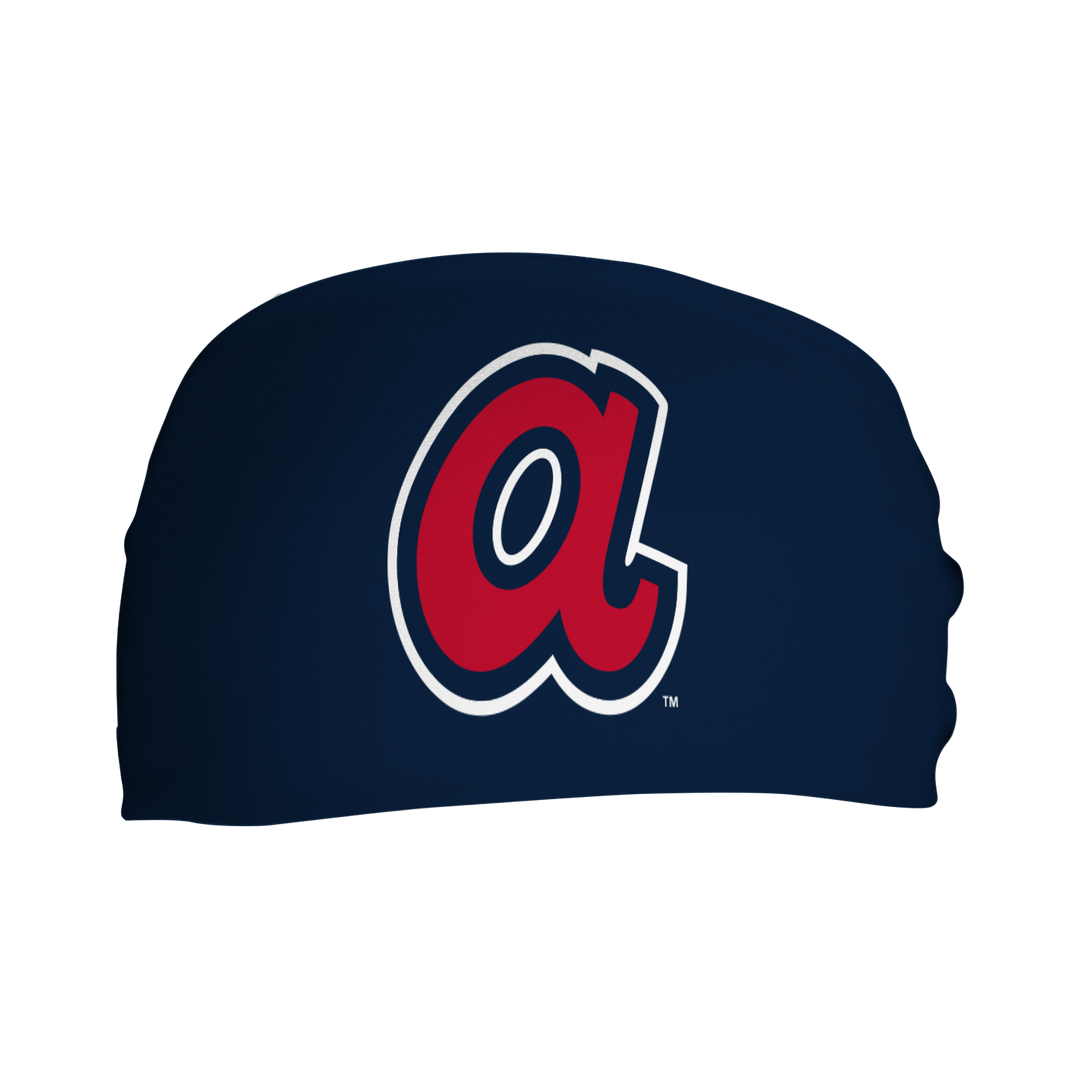 MLB licensed Atlanta Braves cooling headband with Alt logo. Made in the USA, Vertical Athletics brand. 