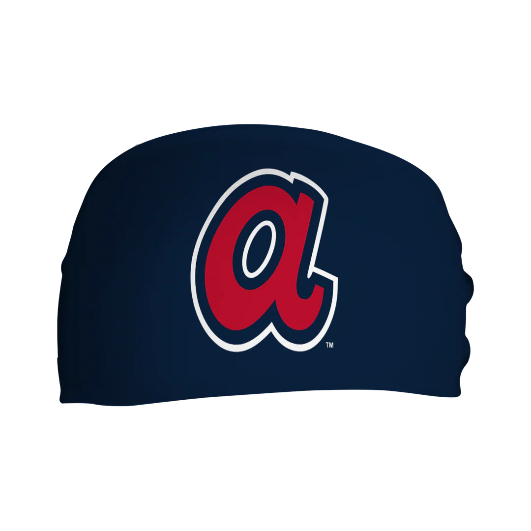 MLB licensed Atlanta Braves Triple Play Cooling Bundle: Cooling Headband with Alt Logo Made in USA. Vertical Athletics Brand.