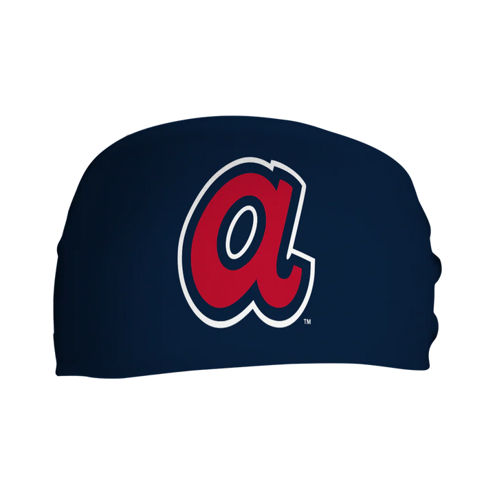 MLB licensed Atlanta Braves Triple Play Cooling Bundle: Cooling Headband with Alt Logo Made in USA. Vertical Athletics Brand.