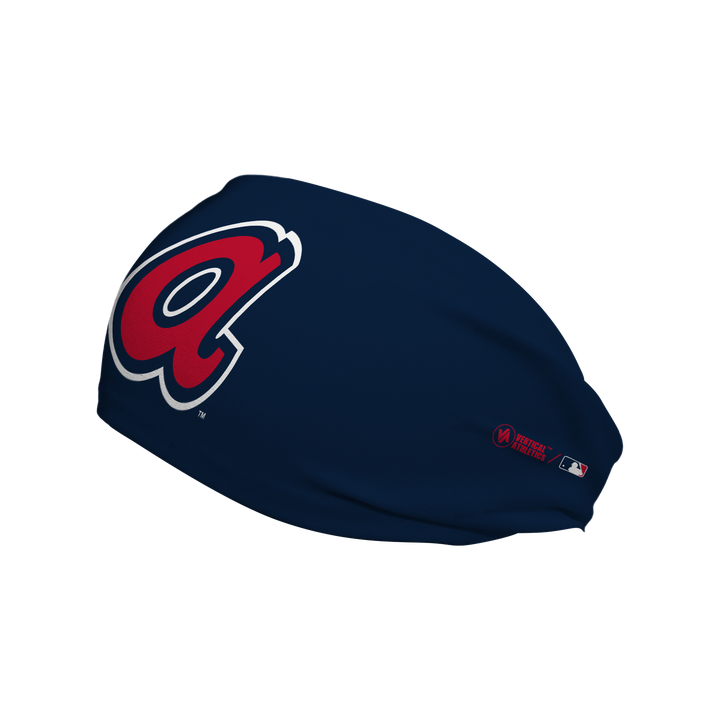 MLB licensed Atlanta Braves cooling headband with big palm cap logo. Made in the USA, Vertical Athletics brand. 