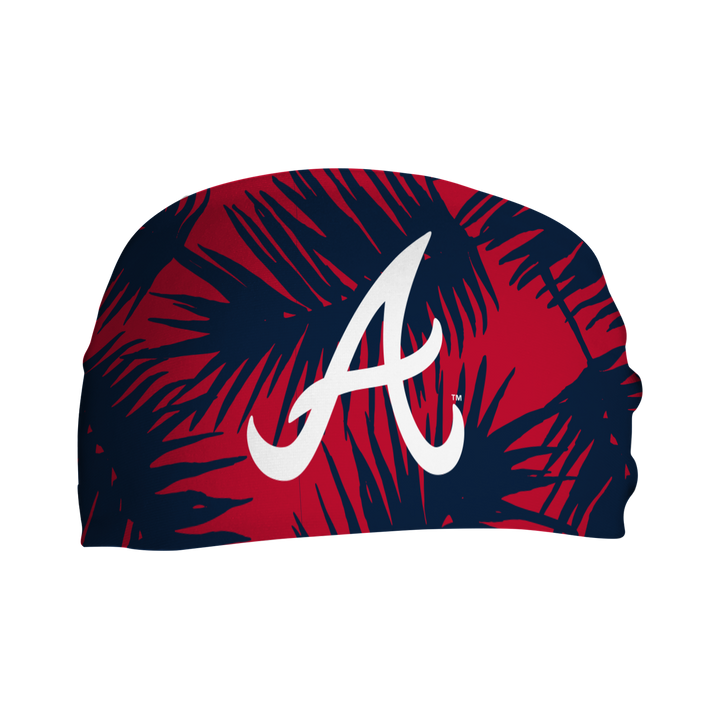 MLB licensed Atlanta Braves cooling headband with big palm cap logo. Made in the USA, Vertical Athletics brand. 