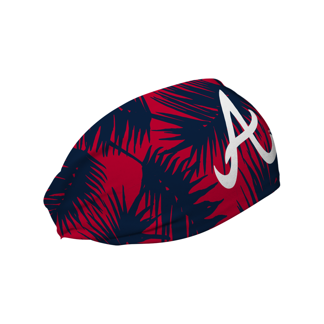 MLB licensed Atlanta Braves cooling headband with big palm cap logo. Made in the USA, Vertical Athletics brand. 
