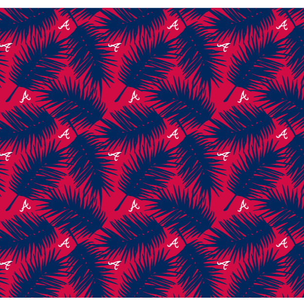 MLB Atlanta Braves cooling sun scarf, Big Palm with repeating cap logo. Made in the USA. Vertical Athletics Brand.