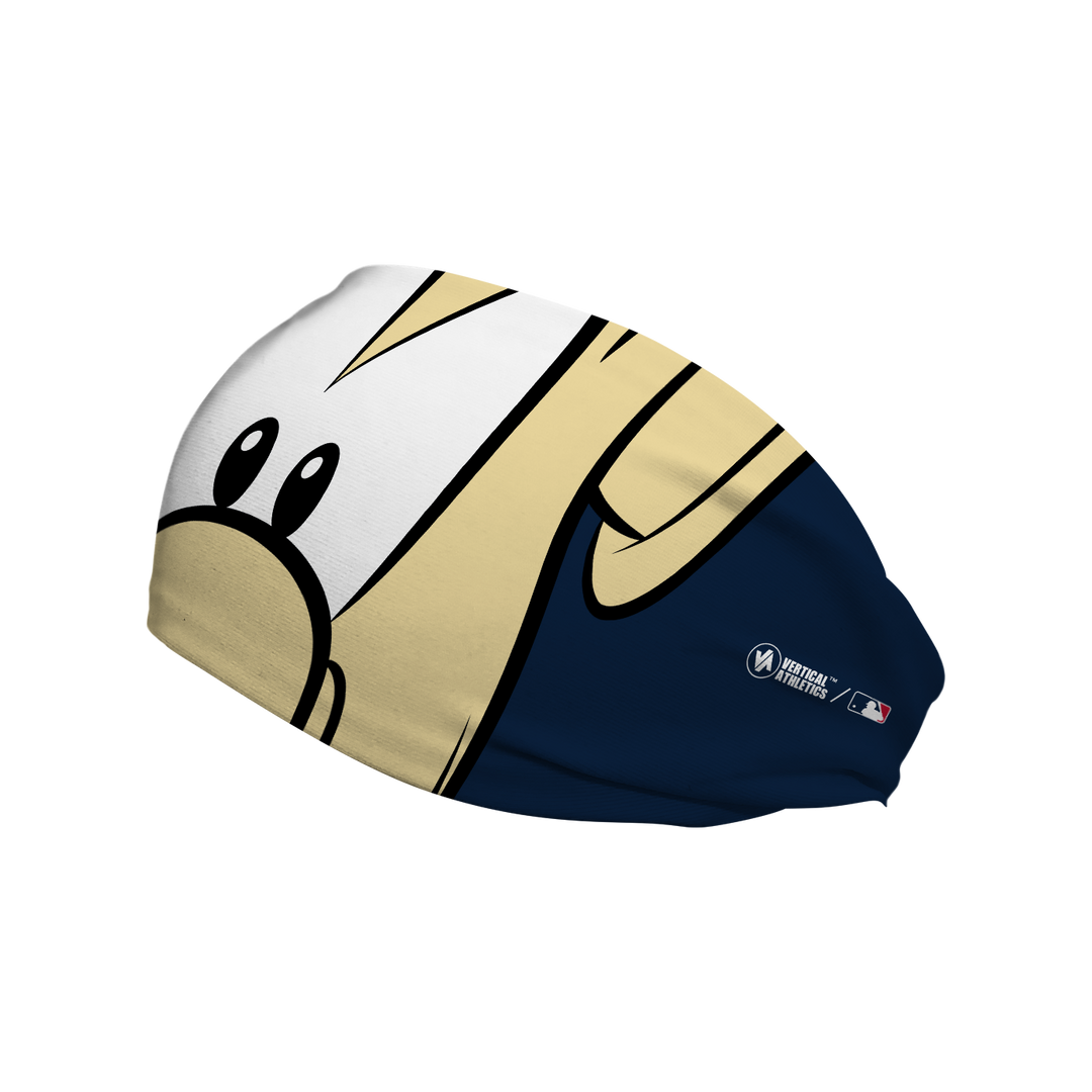 MLB Atlanta Braves cooling headband with Blooper mascot stare. Made in USA, Vertical Athletics brand. 