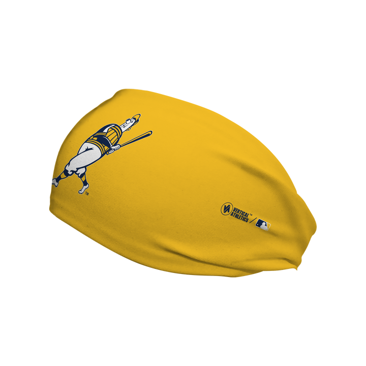 MLB Milwaukee Brewers cooling headband with Alt Logo. Made in the USA, Vertical Athletics brand.