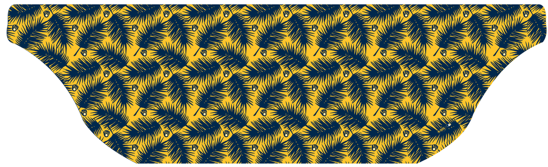 MLB Milwaukee Brewers cooling sun scarf, Big Palm with repeating cap logo. Made in the USA. Vertical Athletics Brand.