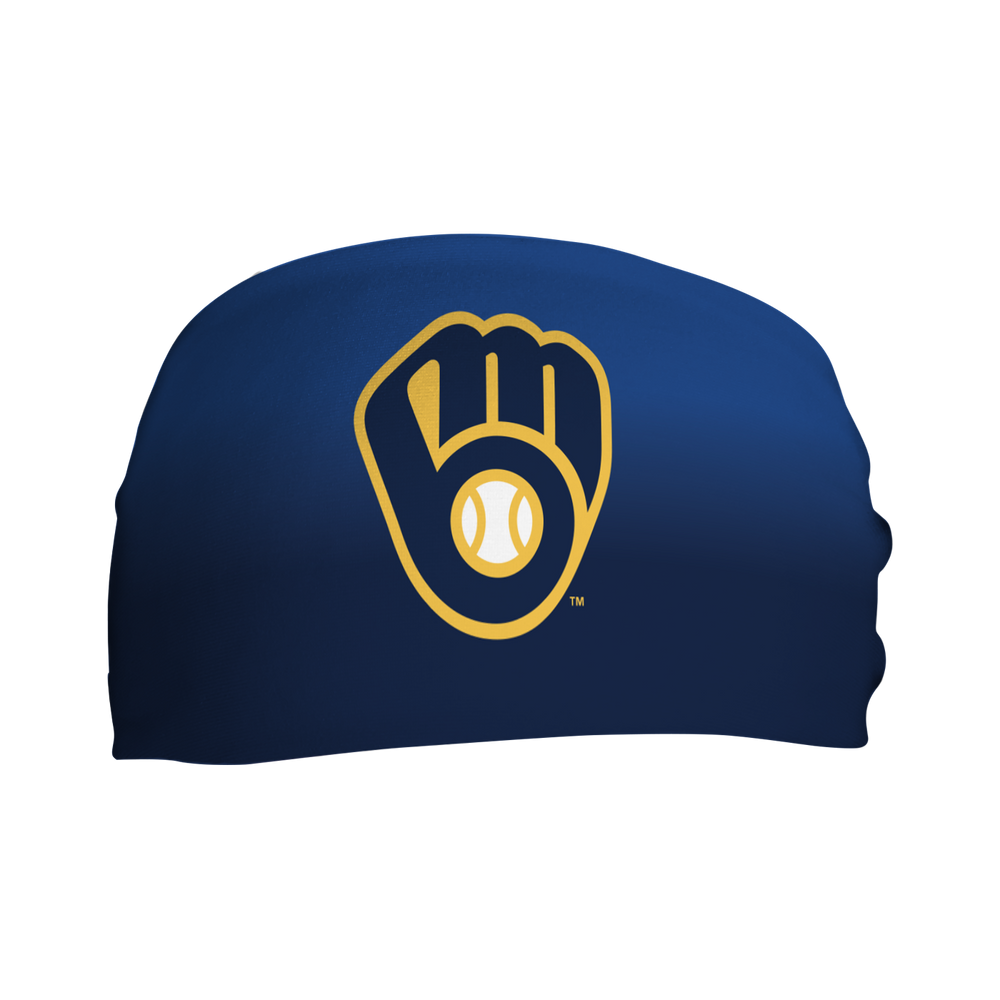 MLB Milwaukee Brewers cooling headband Ombre. Made in the USA, Vertical Athletics brand.