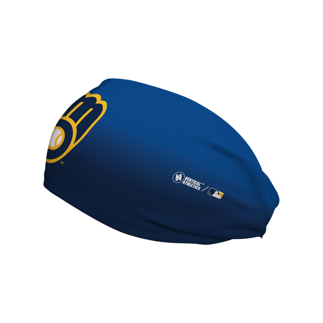 MLB Milwaukee Brewers cooling headband Ombre. Made in the USA, Vertical Athletics brand.