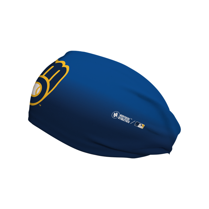 MLB Milwaukee Brewers cooling headband Ombre. Made in the USA, Vertical Athletics brand.