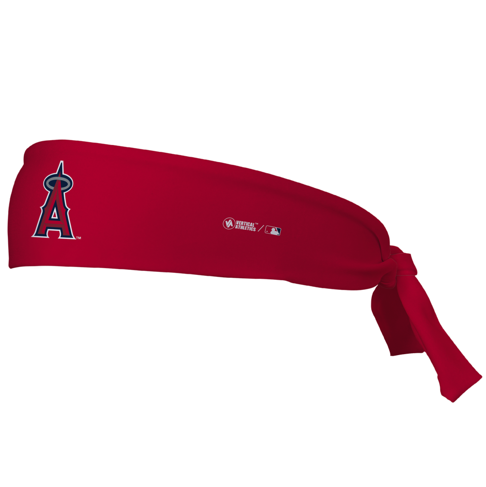 MLB Los Angeles Angels tieback cooling headband with Cap Logo. Vertical Athletics brand. Made in Mexico.