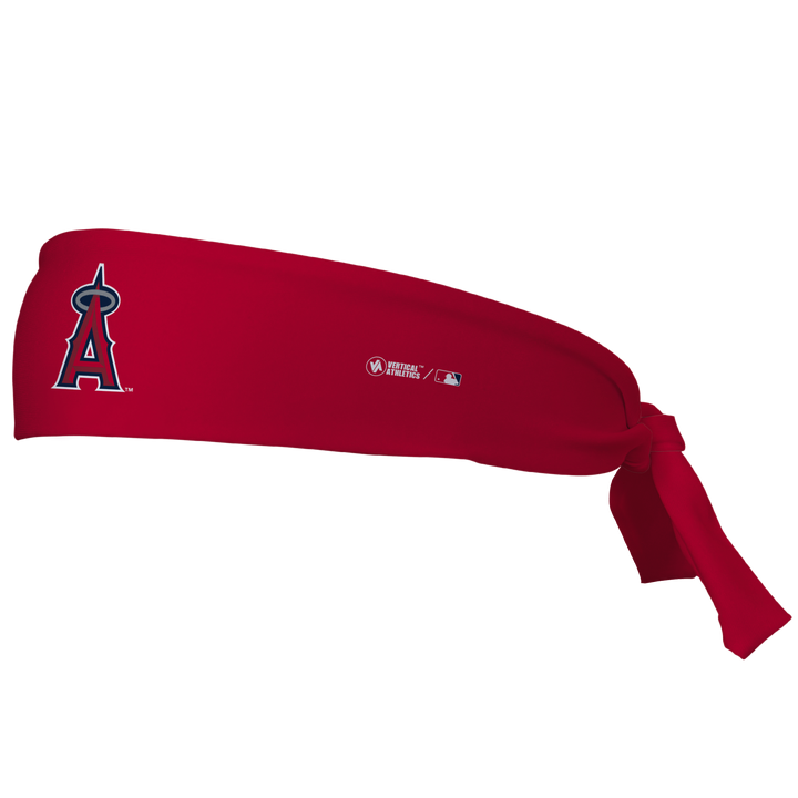 MLB Los Angeles Angels tieback cooling headband with Cap Logo. Vertical Athletics brand. Made in Mexico.