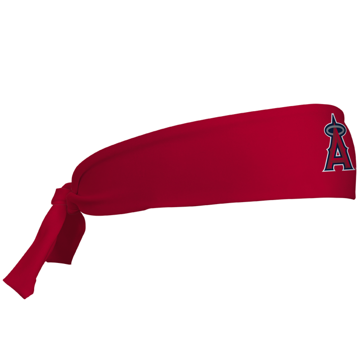 MLB Los Angeles Angels tieback cooling headband with Cap Logo. Vertical Athletics brand. Made in Mexico.