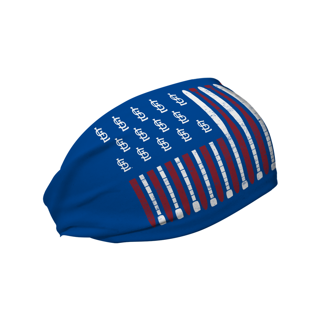 MLB licensed St. Louis Cardinals blue cooling headband with Baseball Flag logo. Made in the USA, Vertical Athletics brand.  