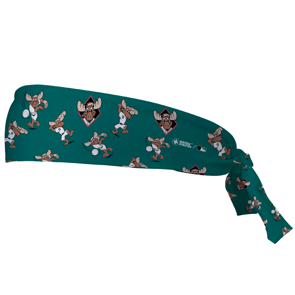 MLB Seattle Mariners tieback cooling headband with Mascot All Over. Vertical Athletics brand. Made in Mexico.
