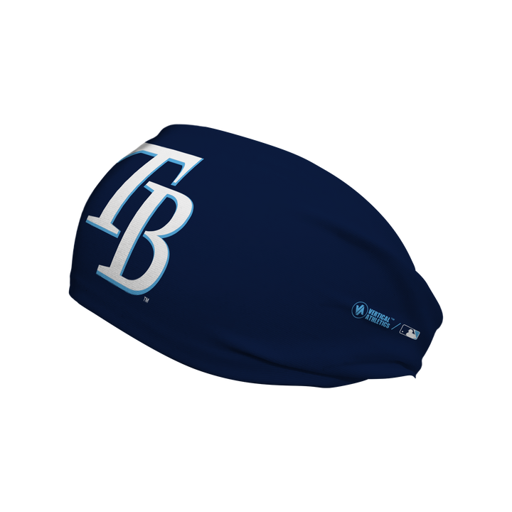 MLB Tampa Bay Rays cooling headband with cap logo. Made in USA, Vertical Athletics brand. 