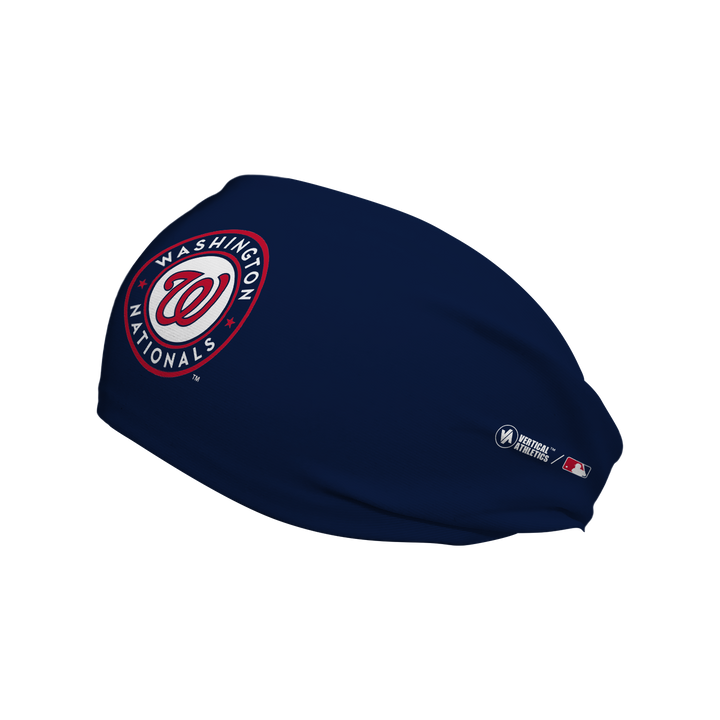 MLB licensed Washington Nationals cooling headband with Navy Alt Logo. Made in the USA, Vertical Athletics brand.