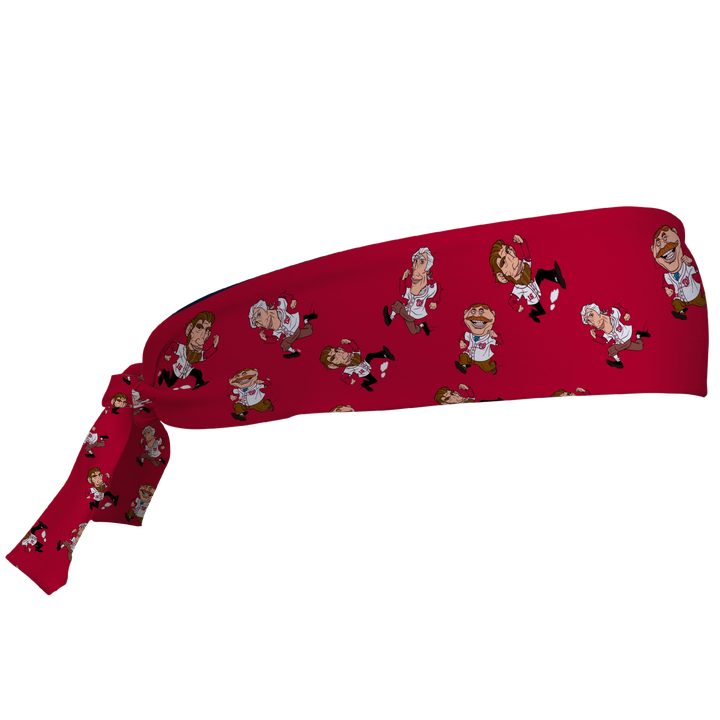 MLB Washington Nationals tieback cooling headband with Mascot All Over. Vertical Athletics brand. Made in Mexico.