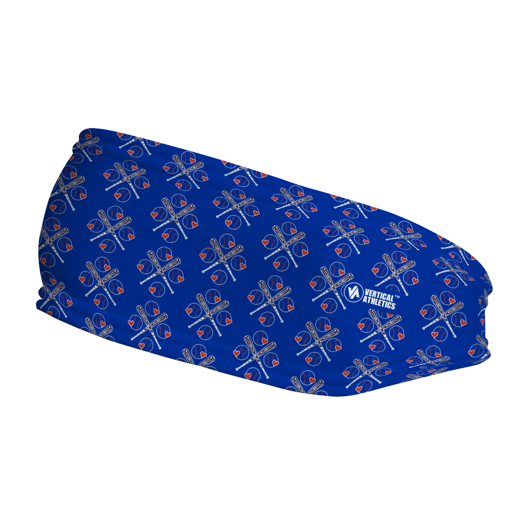 Fashion Fleece Headband with Baseball Love. Made in the USA, Vertical Athletics brand.