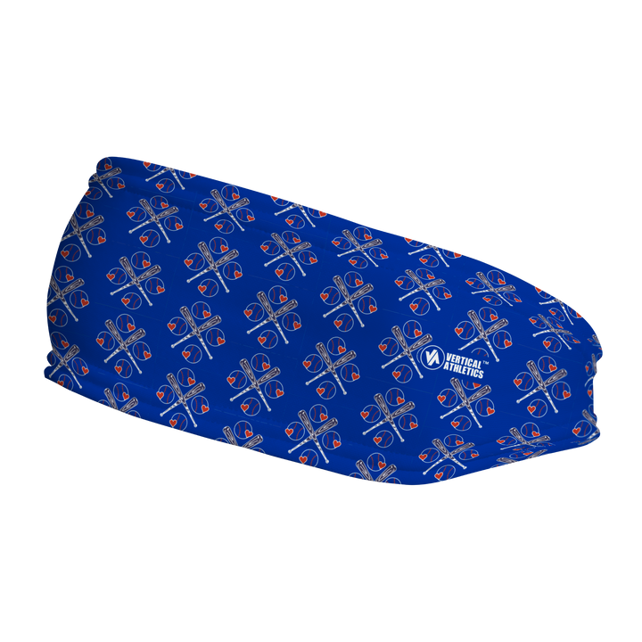 Fashion Fleece Headband with Baseball Love. Made in the USA, Vertical Athletics brand.