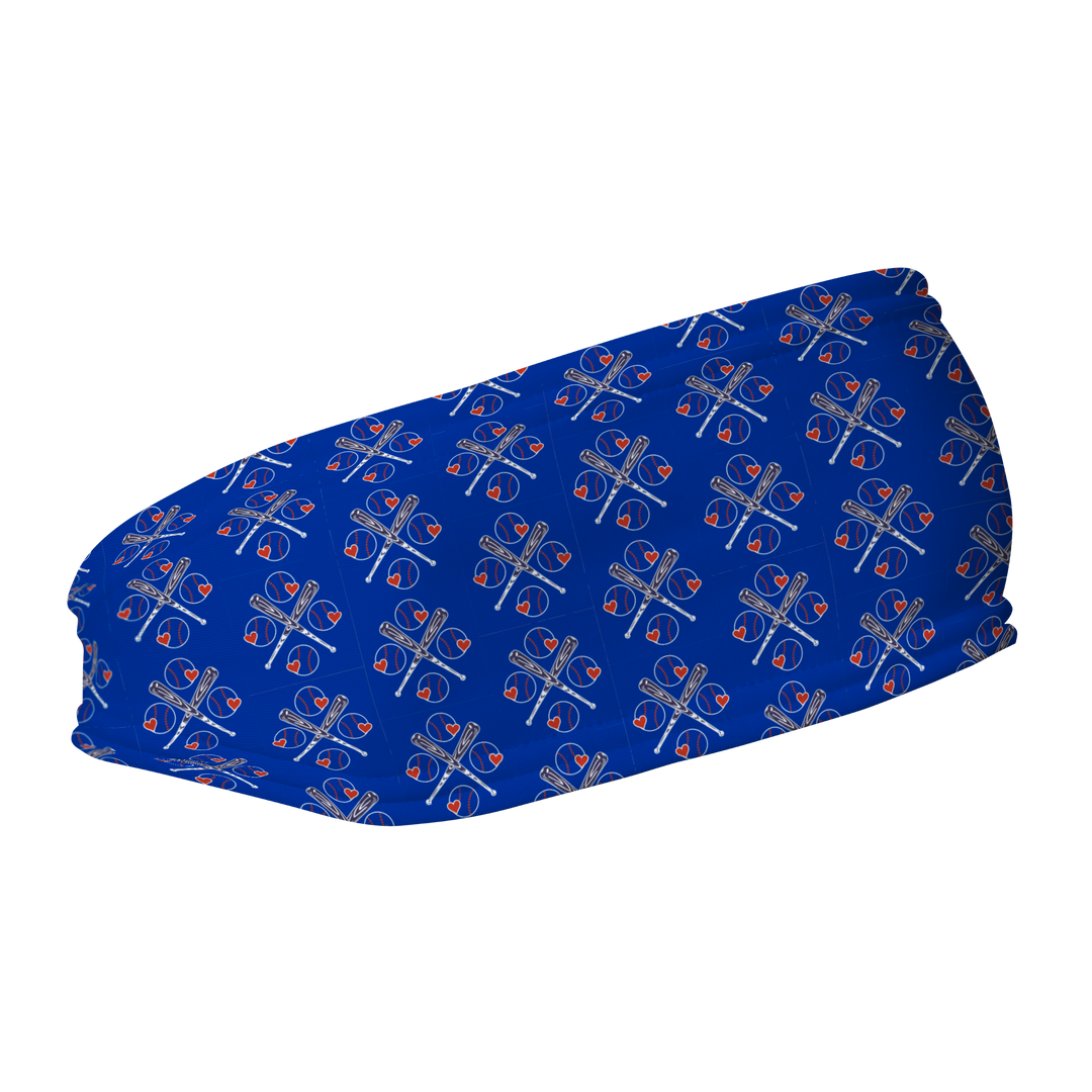 Fashion Fleece Headband with Baseball Love. Made in the USA, Vertical Athletics brand.