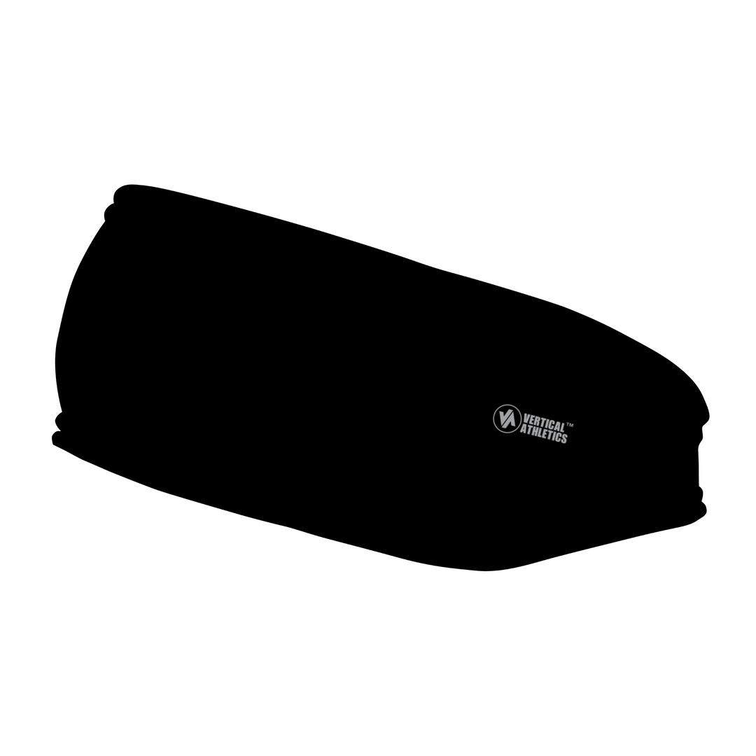 Fashion Fleece Headband with Solid Black. Made in the USA, Vertical Athletics brand.