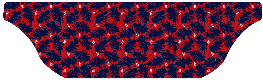 MLB St. Louis Cardinals cooling sun scarf, Big Palm with repeating cap logo. Made in the USA. Vertical Athletics Brand.
