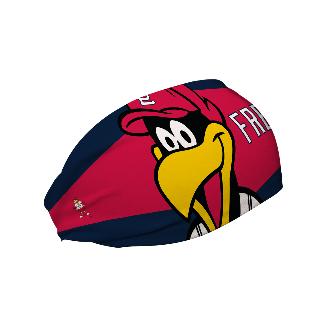 MLB St. Louis Cardinals cooling headband with Mascot Nameplate. Made in USA, Vertical Athletics brand.