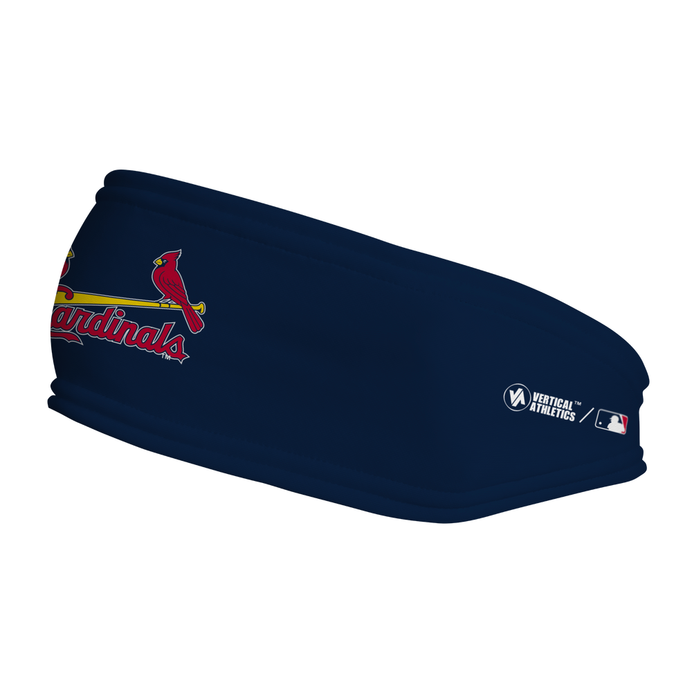 MLB St, Louis Cardinals fleece headband with Wordmark. Made in the USA, Vertical Athletics brand.  