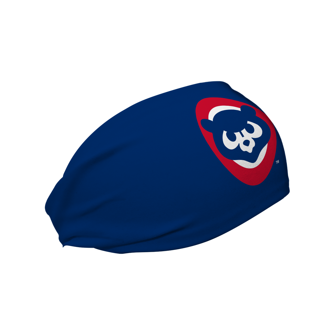 Chicago Cubs cooling headband with Alt Logo. Made in USA, Vertical Athletics brand.