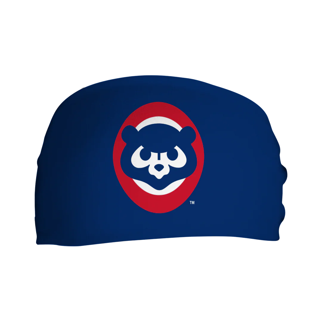 MLB licensed Chicago Cubs Triple Play Cooling Bundle: Cooling Headband with Alt Logo Made in USA. Vertical Athletics Brand.