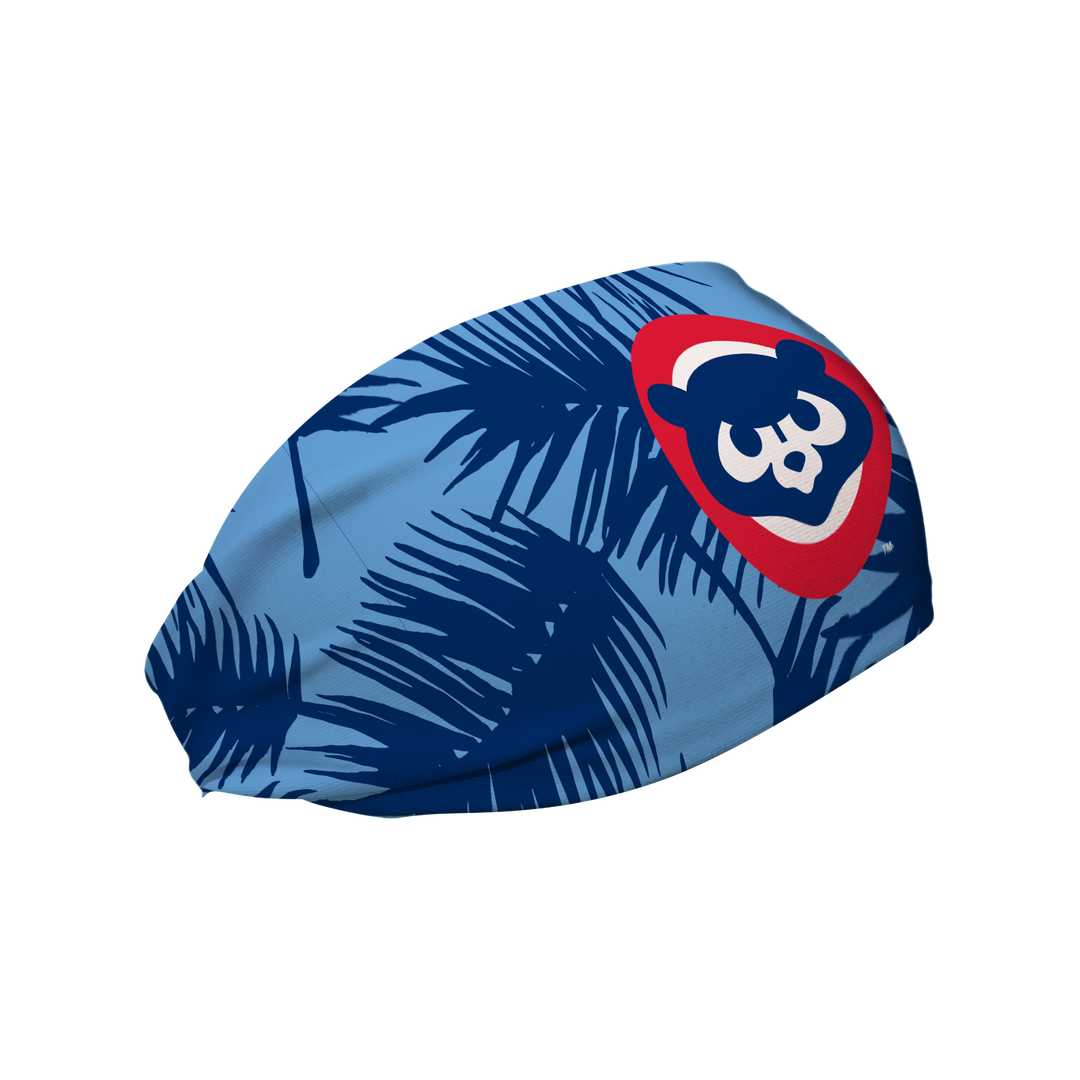 MLB licensed Chicago Cubs cooling headband with Coop Big Palm. Made in the USA, Vertical Athletics brand. 