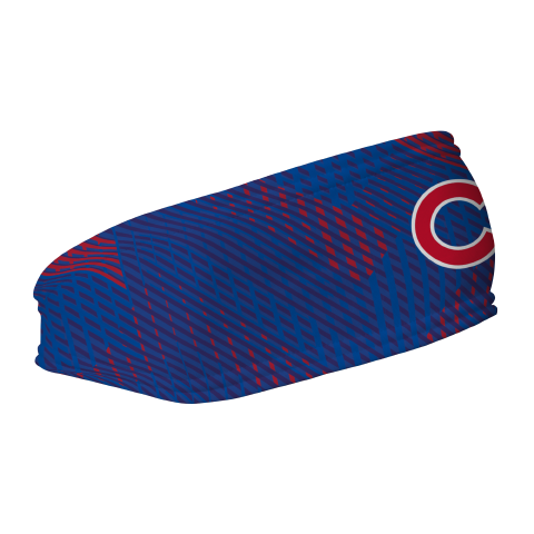 MLB Chicago Cubs fleece headband with Sport Plaid. Made in the USA, Vertical Athletics brand.  