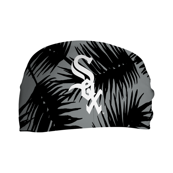 MLB licensed Chicago White Sox cooling headband with Big Palm cap logo. Made in the USA, Vertical Athletics brand. 