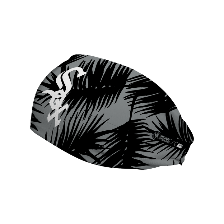 MLB licensed Chicago White Sox cooling headband with Big Palm cap logo. Made in the USA, Vertical Athletics brand. 