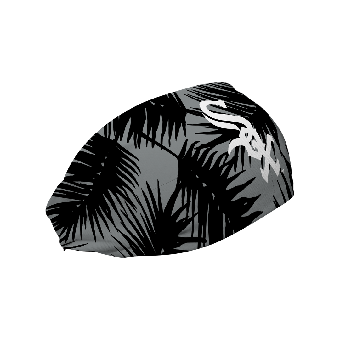 MLB licensed Chicago White Sox cooling headband with Big Palm cap logo. Made in the USA, Vertical Athletics brand. 