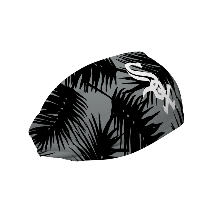 MLB licensed Chicago White Sox cooling headband with Big Palm cap logo. Made in the USA, Vertical Athletics brand. 