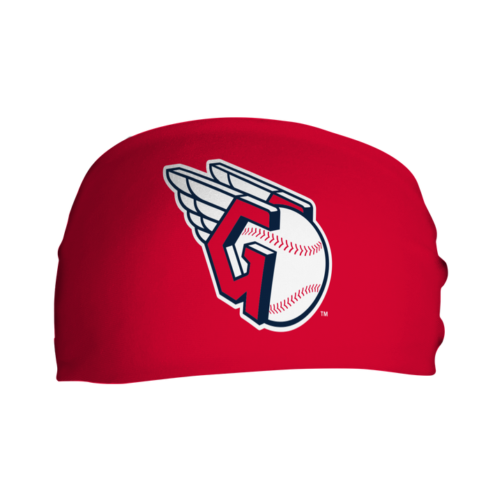 MLB Cleveland Guardians cooling headband with Alt Logo. Made in the USA, Vertical Athletics brand. 