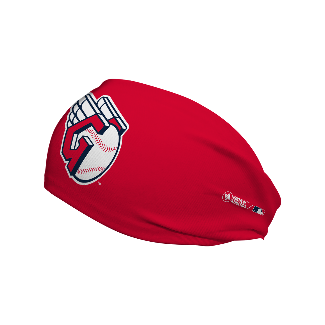 MLB Cleveland Guardians cooling headband with Alt Logo. Made in the USA, Vertical Athletics brand. 