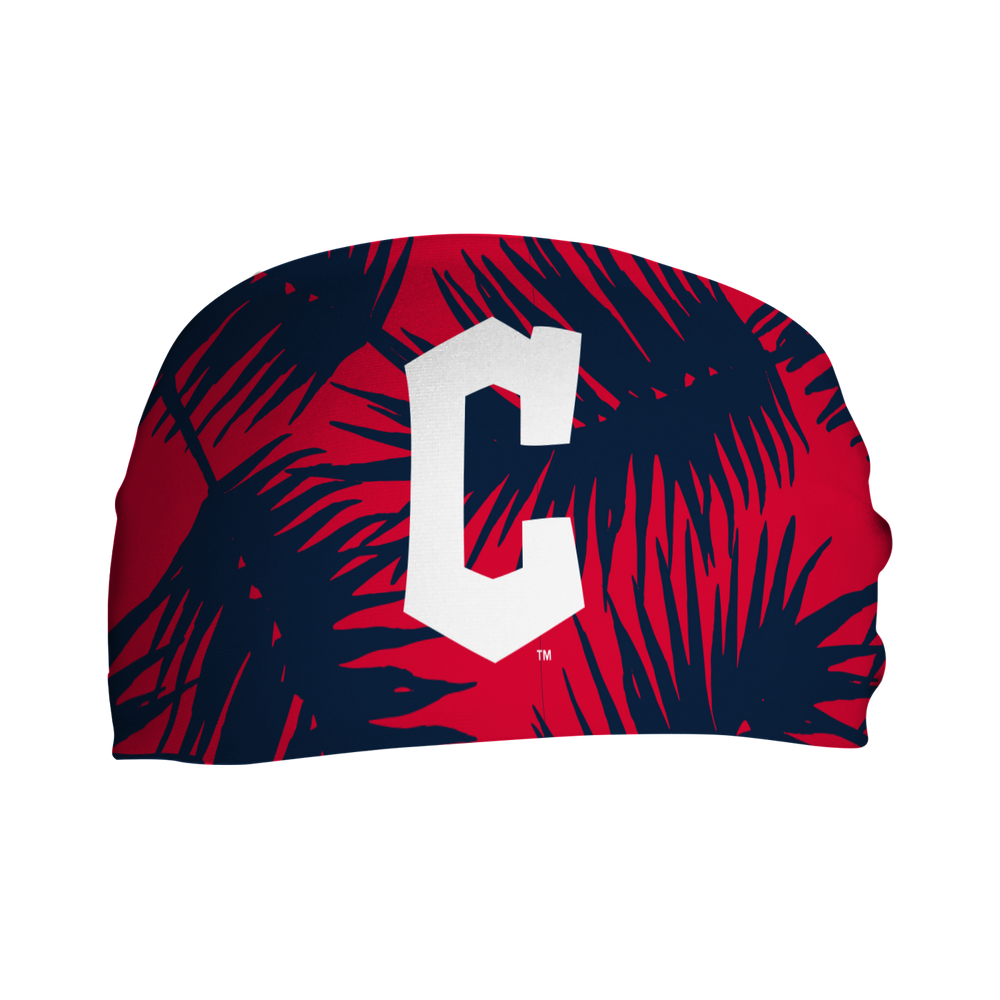 MLB licensed Cleveland Guardians cooling headband with Big Palm Cap Logo. Made in the USA, Vertical Athletics brand.