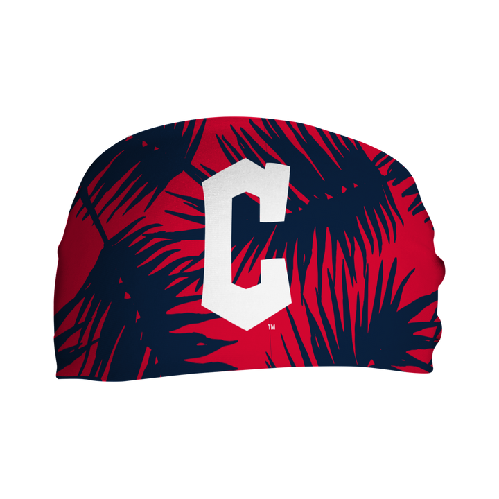MLB licensed Cleveland Guardians cooling headband with Big Palm Cap Logo. Made in the USA, Vertical Athletics brand.