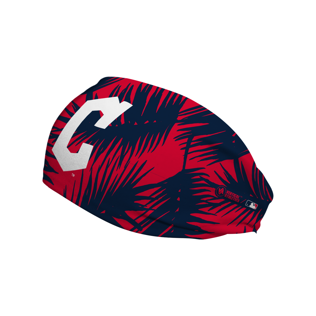 MLB licensed Cleveland Guardians cooling headband with Big Palm Cap Logo. Made in the USA, Vertical Athletics brand.