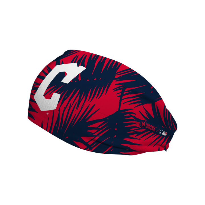 MLB licensed Cleveland Guardians cooling headband with Big Palm Cap Logo. Made in the USA, Vertical Athletics brand.