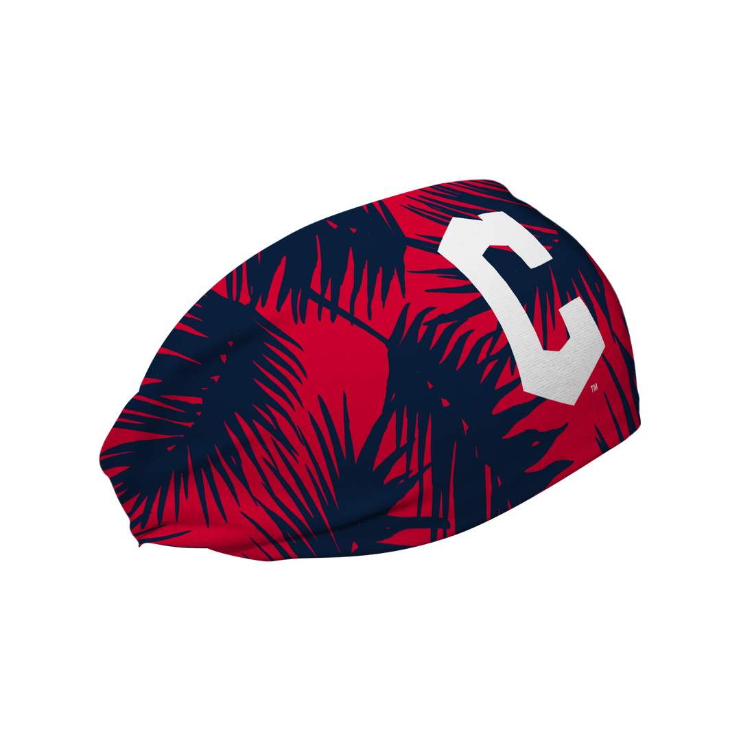MLB licensed Cleveland Guardians cooling headband with Big Palm Cap Logo. Made in the USA, Vertical Athletics brand.
